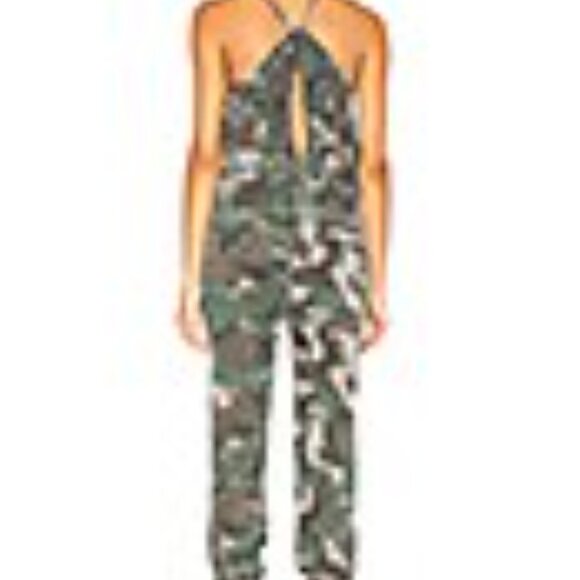 Pam & Gela Camo Strappy Jumpsuit - Size M - Picture 2 of 6